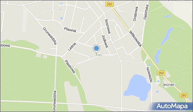 Gniezno, Osikowa, mapa Gniezna