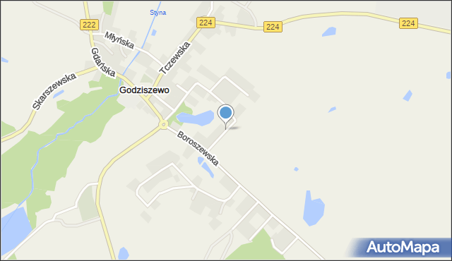 Godziszewo gmina Skarszewy, Osiedlowa, mapa Godziszewo gmina Skarszewy