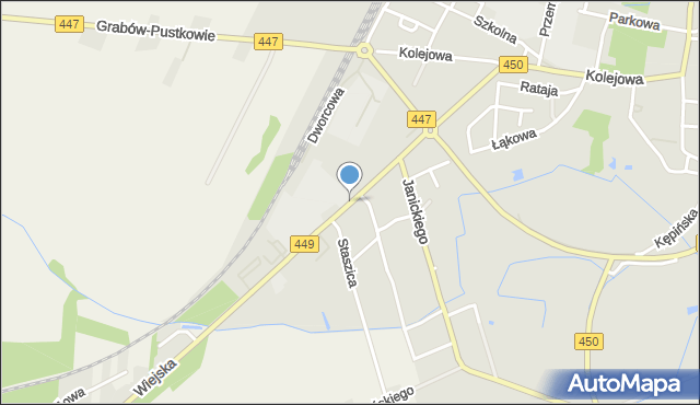 Grabów nad Prosną, Ostrzeszowska, mapa Grabów nad Prosną