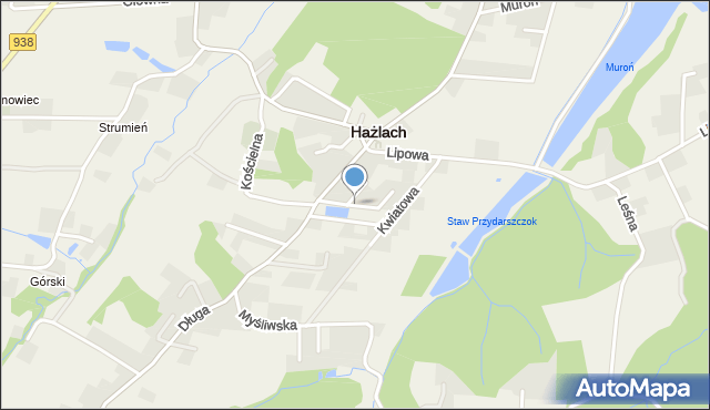 Hażlach, Osiedlowa, mapa Hażlach