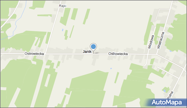 Janik, Ostrowiecka, mapa Janik