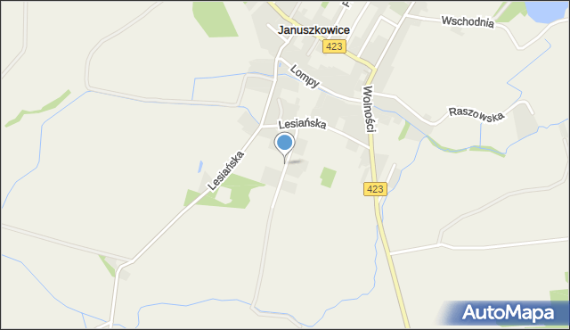 Januszkowice gmina Zdzieszowice, Osadnicza, mapa Januszkowice gmina Zdzieszowice