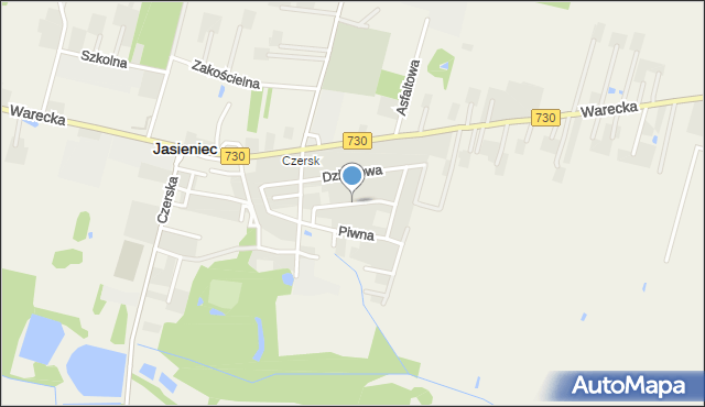 Jasieniec powiat grójecki, Osiedlowa, mapa Jasieniec powiat grójecki
