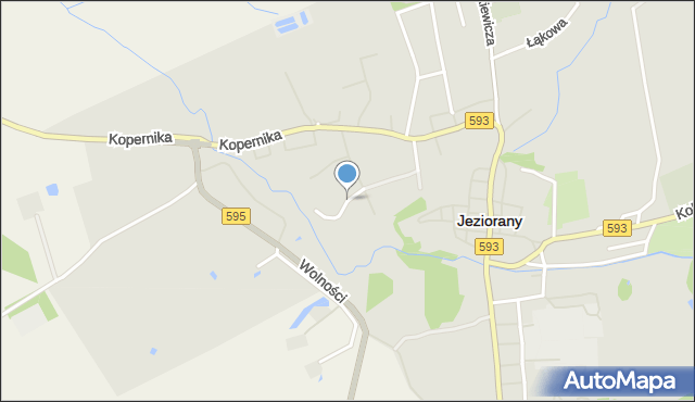 Jeziorany powiat olsztyński, Osiedle Robotnicze, mapa Jeziorany powiat olsztyński