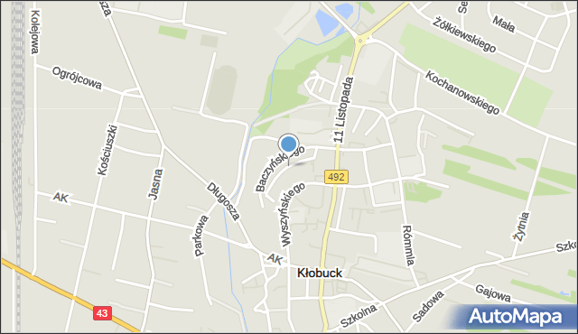 Kłobuck, Osiedlowa, mapa Kłobuck