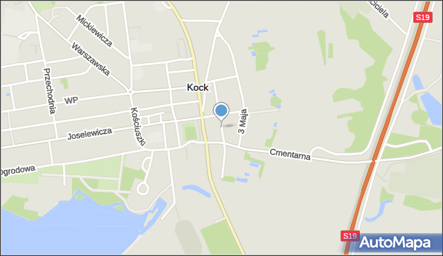 Kock powiat lubartowski, Osińskiego Ludwika, mapa Kock powiat lubartowski