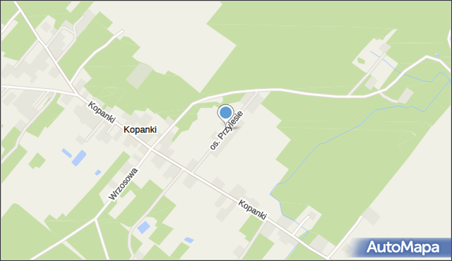 Kopanki gmina Opalenica, Osiedle Przylesie, mapa Kopanki gmina Opalenica