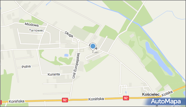 Kościelec powiat kolski, Osiedlowa, mapa Kościelec powiat kolski