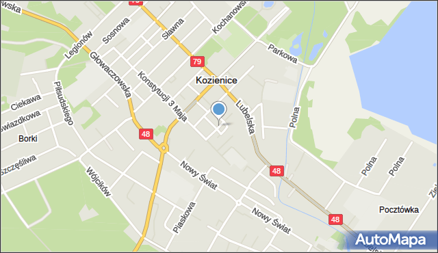 Kozienice, Osiedle Pokoju, mapa Kozienice