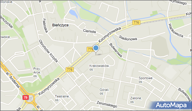 Kraków, Osiedle Krakowiaków, mapa Krakowa