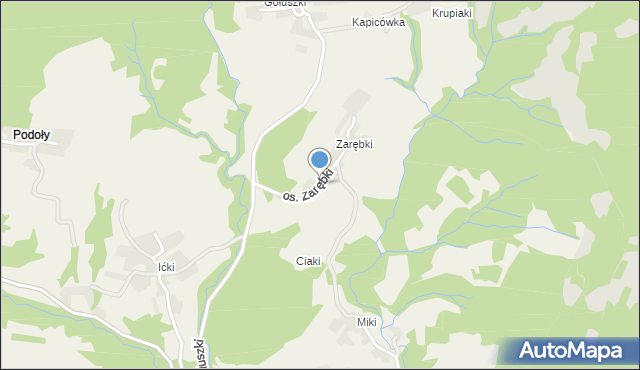 Krzeszów gmina Stryszawa, Osiedle Zarębki, mapa Krzeszów gmina Stryszawa