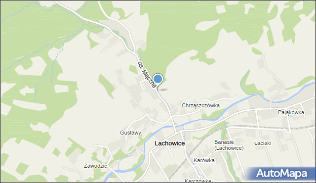 Lachowice, Osiedle Mączne, mapa Lachowice