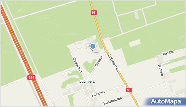 Lućmierz-Ośrodek, Osiedlowa, mapa Lućmierz-Ośrodek