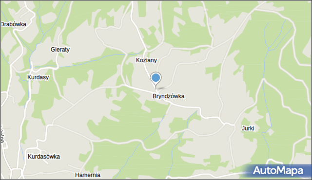 Maków Podhalański, Osiedle Bryndze, mapa Maków Podhalański