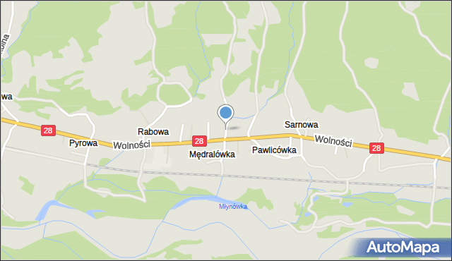 Maków Podhalański, Osiedle Mędralowa, mapa Maków Podhalański