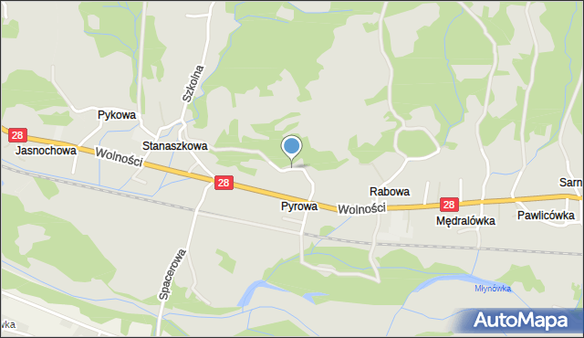 Maków Podhalański, Osiedle Pyrowa, mapa Maków Podhalański
