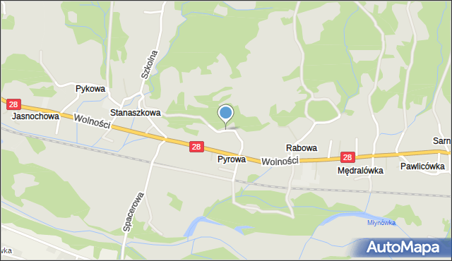 Maków Podhalański, Osiedle Pyrowa, mapa Maków Podhalański