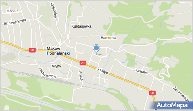 Maków Podhalański, Osiedle Tysiąclecia, mapa Maków Podhalański