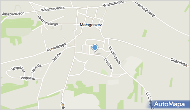 Małogoszcz, Osiedle, mapa Małogoszcz