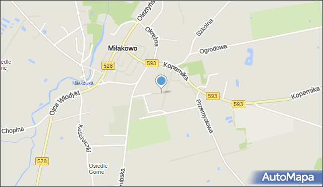 Miłakowo, Osiedle Kolorowe, mapa Miłakowo