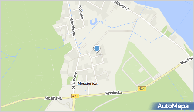 Mościenica, Osiedle Brzozowe, mapa Mościenica