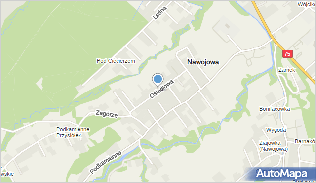 Nawojowa, Osiedlowa, mapa Nawojowa