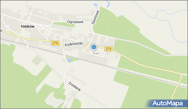 Nietków, Osiedle Słoneczne, mapa Nietków