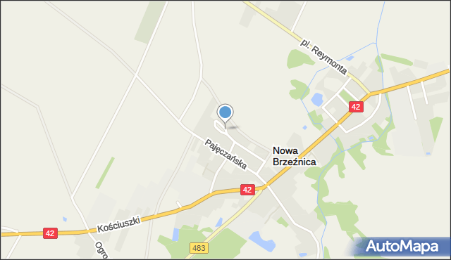 Nowa Brzeźnica, Osiedlowa, mapa Nowa Brzeźnica