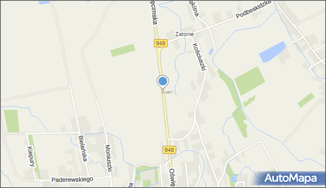 Nowa Wieś gmina Kęty, Oświęcimska, mapa Nowa Wieś gmina Kęty