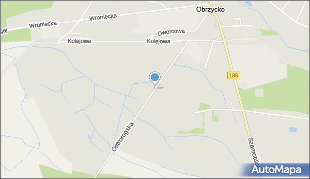 Obrzycko, Ostrorogska, mapa Obrzycko