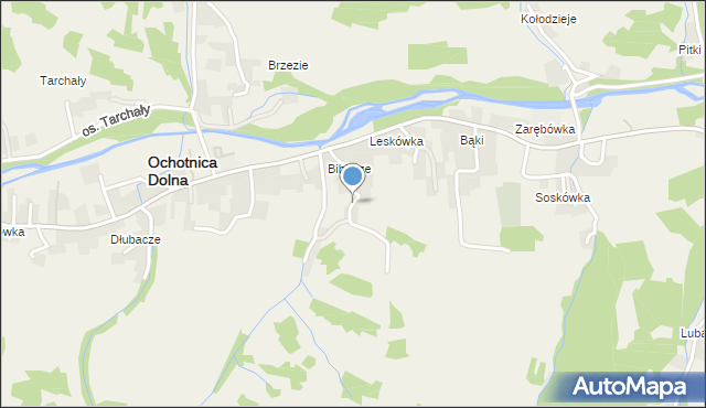 Ochotnica Dolna, Osiedle Bibiarze, mapa Ochotnica Dolna