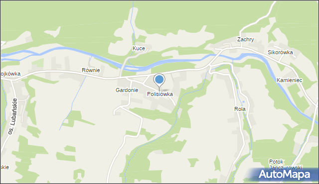 Ochotnica Dolna, Osiedle Polisiówka, mapa Ochotnica Dolna