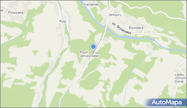 Ochotnica Dolna, Osiedle Potok Janczurowski, mapa Ochotnica Dolna