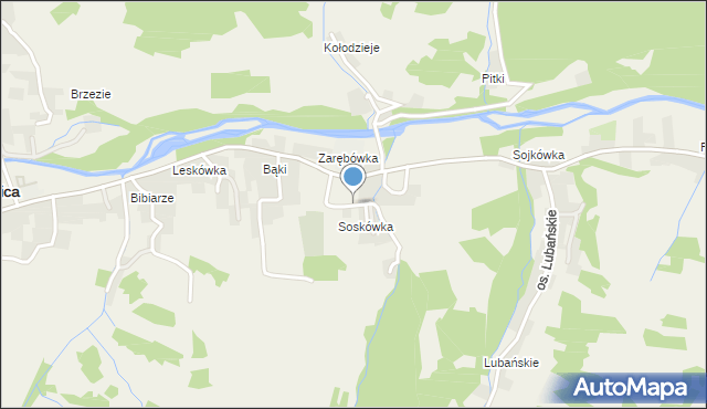 Ochotnica Dolna, Osiedle Soskówka, mapa Ochotnica Dolna
