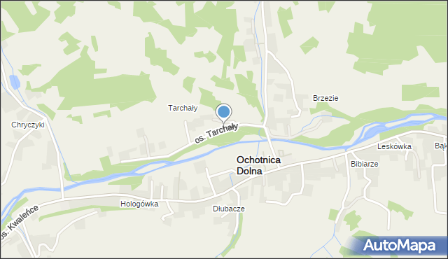 Ochotnica Dolna, Osiedle Tarchały, mapa Ochotnica Dolna