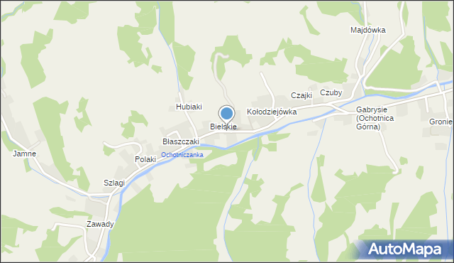 Ochotnica Górna, Osiedle Bielskie, mapa Ochotnica Górna