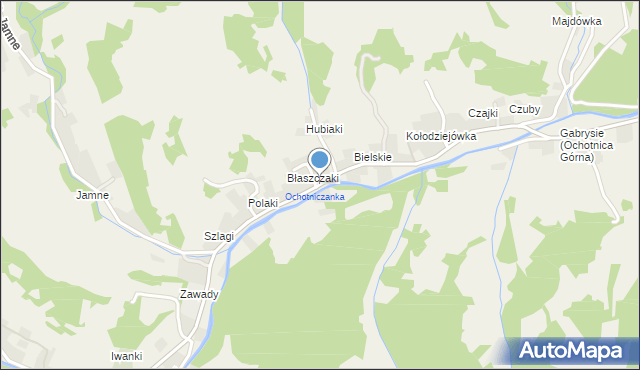 Ochotnica Górna, Osiedle Błaszczaki, mapa Ochotnica Górna