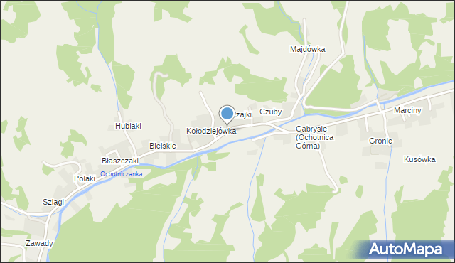 Ochotnica Górna, Osiedle Czajki, mapa Ochotnica Górna