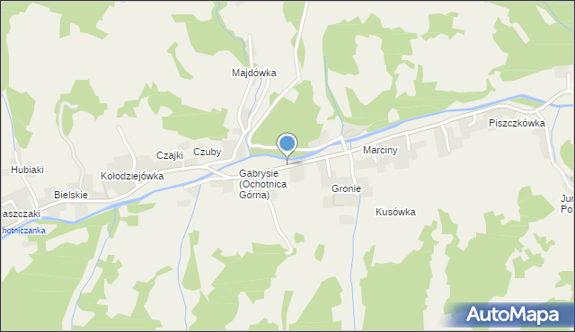 Ochotnica Górna, Osiedle Gabrysie, mapa Ochotnica Górna