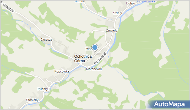 Ochotnica Górna, Osiedle Iwanki, mapa Ochotnica Górna