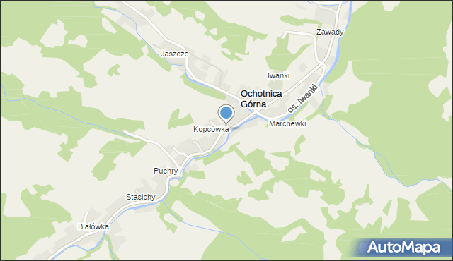 Ochotnica Górna, Osiedle Kopcówka, mapa Ochotnica Górna