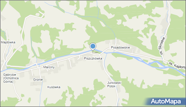 Ochotnica Górna, Osiedle Piszczkówka, mapa Ochotnica Górna