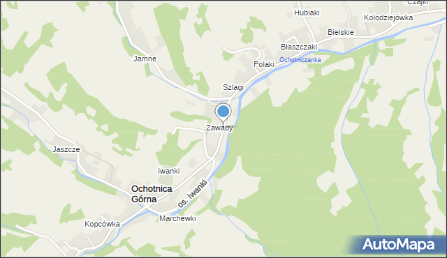 Ochotnica Górna, Osiedle Zawady, mapa Ochotnica Górna