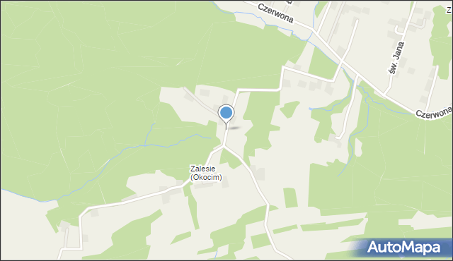 Okocim, Osiedle Zalesie, mapa Okocim