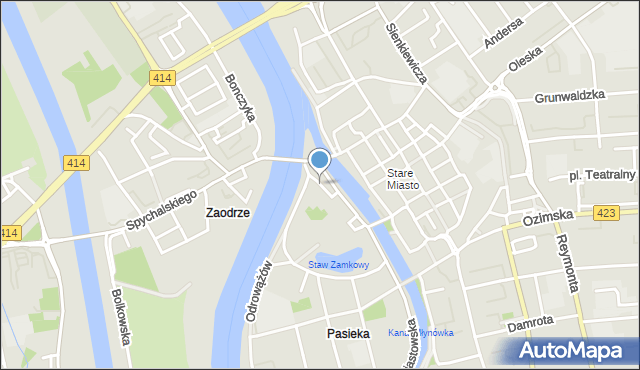 Opole, Ostrówek, mapa Opola