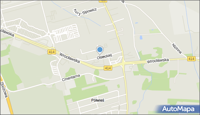 Opole, Osieckiej Agnieszki, mapa Opola