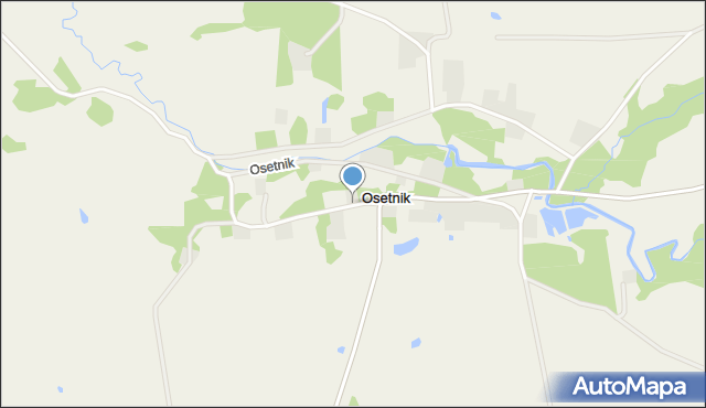 Osetnik gmina Orneta, Osetnik, mapa Osetnik gmina Orneta