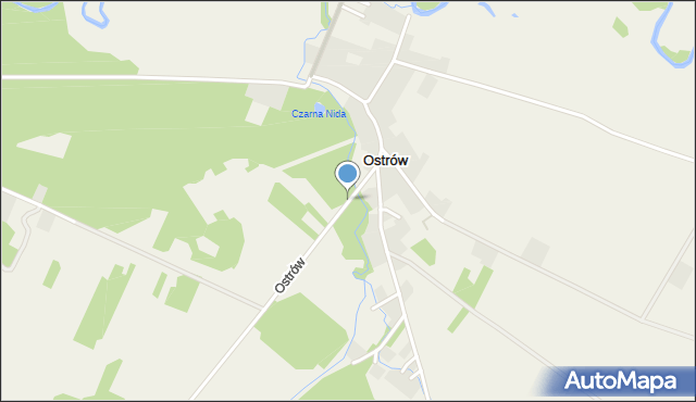 Ostrów gmina Chęciny, Ostrów, mapa Ostrów gmina Chęciny