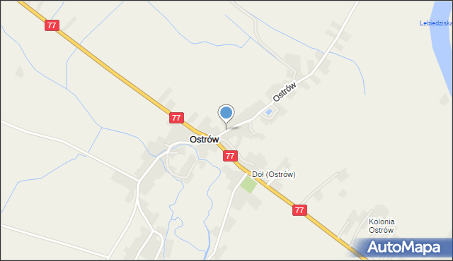 Ostrów gmina Radymno, Ostrów, mapa Ostrów gmina Radymno