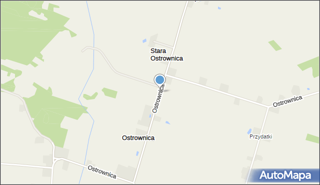 Ostrownica gmina Kazanów, Ostrownica, mapa Ostrownica gmina Kazanów